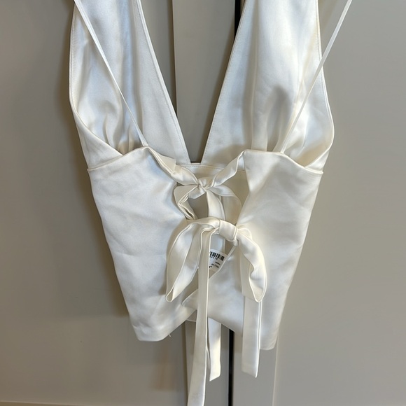 Zara white silk halter top - Picture 2 of 3